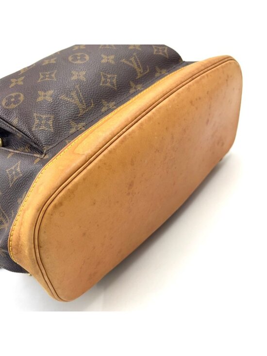 Louis Vuitton Montsouris GM Monogram Leather Brown Light Beige Backpack Gold main image 9